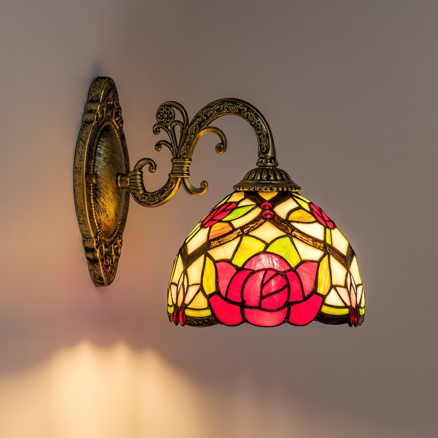Brilagi - Lampada da parete in stile Tiffany con vetri colorati GARLAN 1xE27/40W/230V