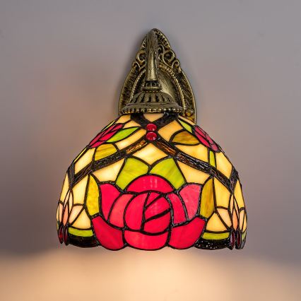 Brilagi - Lampada da parete in stile Tiffany con vetri colorati GARLAN 1xE27/40W/230V