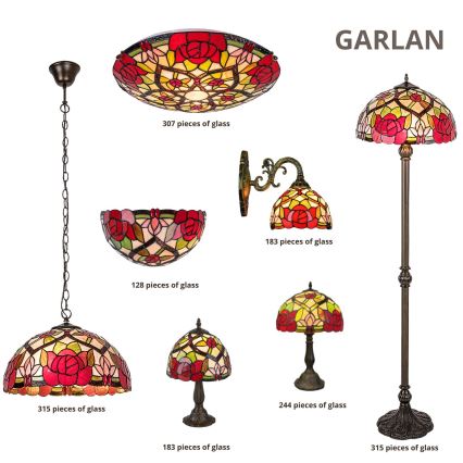 Brilagi - Lampada da parete in stile Tiffany con vetri colorati GARLAN 1xE27/40W/230V