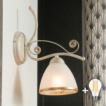 Brilagi - Lampada da parete LED ANTICO 1xE27/60W/230V 3000K bianco patinato