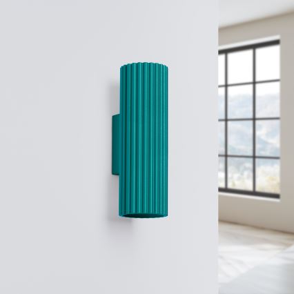 Brilagi - Lampada da parete LED CRESTO 2xGU10/10W/230V 20 cm turchese