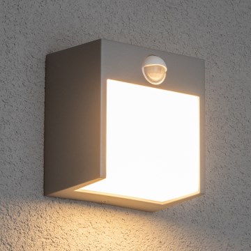 Brilagi - Lampada da parete LED da esterno con sensore TERNI LED/12W/230V grigio IP44