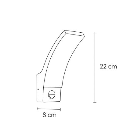 Brilagi - Lampada da parete LED da esterno con sensore ARCELO LED/9W/230V IP44