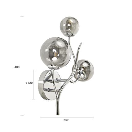Brilagi - Lampada da parete LED MISTEL 3xG9/3W/230V cromo nero/fumé
