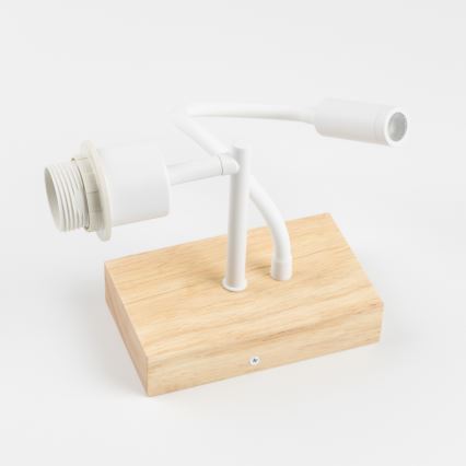 Brilagi - Lampada da parete flessibile a LED NUBILA WOOD 1xE27/25W/230V + LED/3W rovere/bianco/giallo