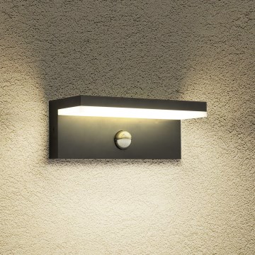 Brilagi - Lampada da parete LED per esterni con sensore TESSI LED/10W/230V nero IP54