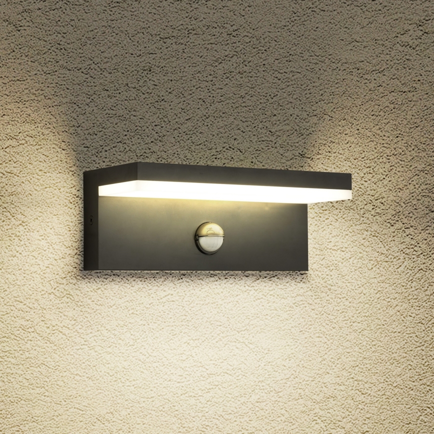Brilagi - Lampada da parete LED per esterni con sensore TESSI LED/10W/230V nero IP54