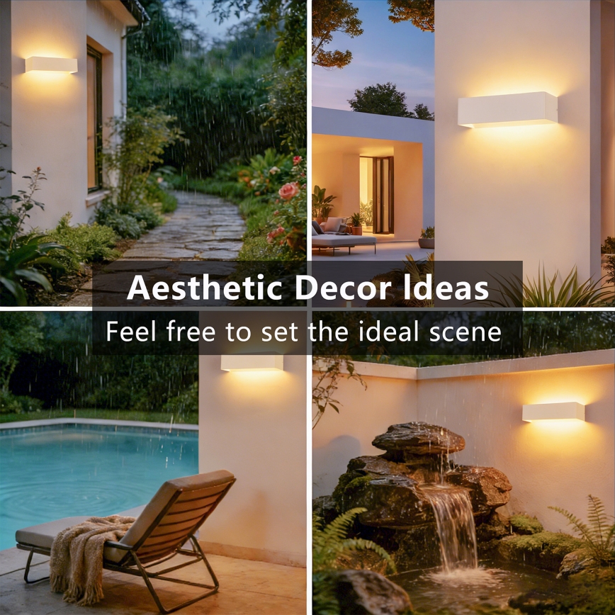 Brilagi - Lampada da parete LED per esterni DONNANI LED/12W/230V 30 cm bianco IP44