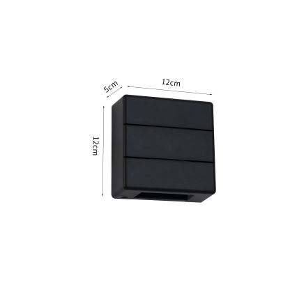 Brilagi - Lampada da parete LED per esterni DOUBLERAY LINE LED/6W/230V nero IP54