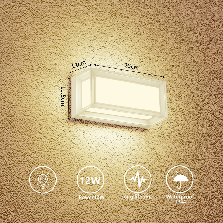 Brilagi - Lampada da parete LED per esterni PARKER LED/12W/230V bianca IP44