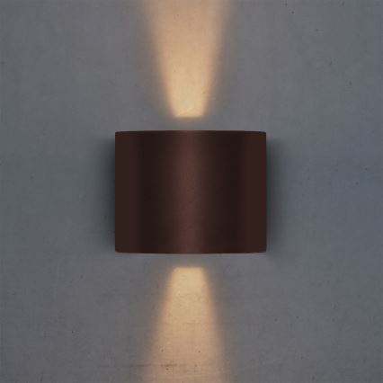 Brilagi - Lampada da parete LED per esterni RONDO LED/6W/230V marrone IP54