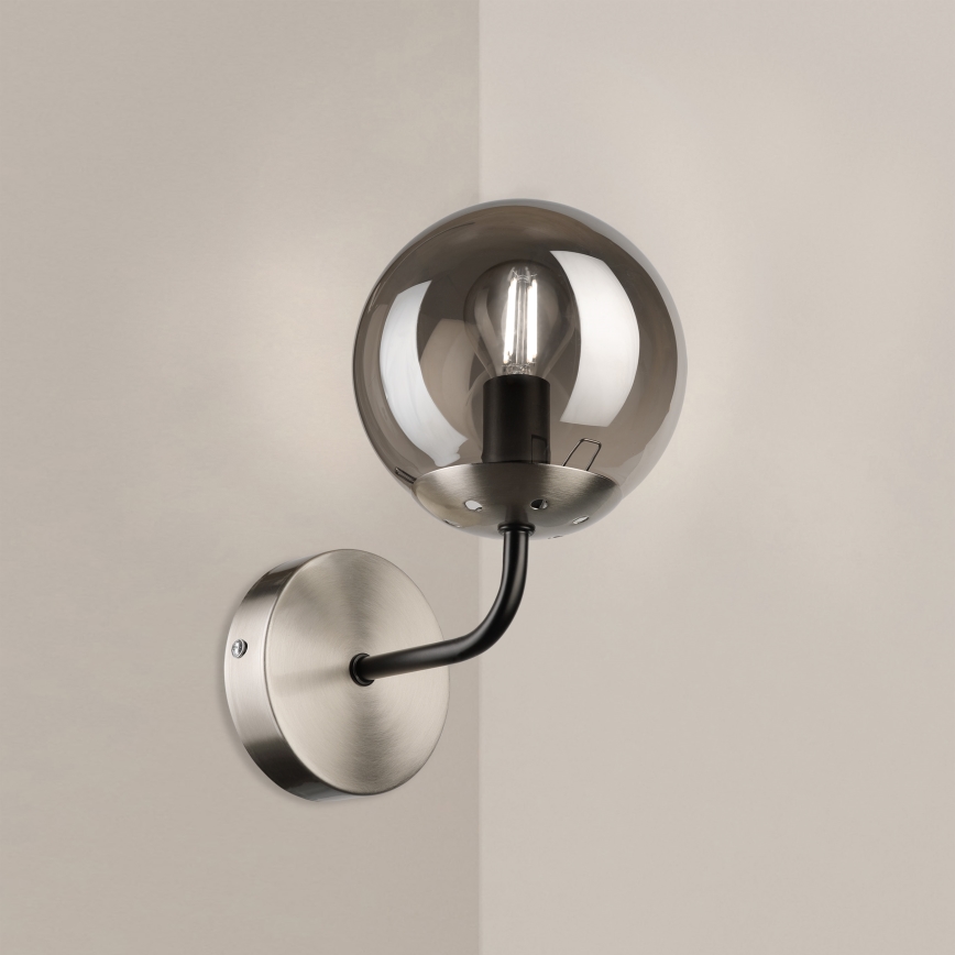 Brilagi - Lampada da parete MALIVA 1xE14/15W/230V cromo opaco/fumé