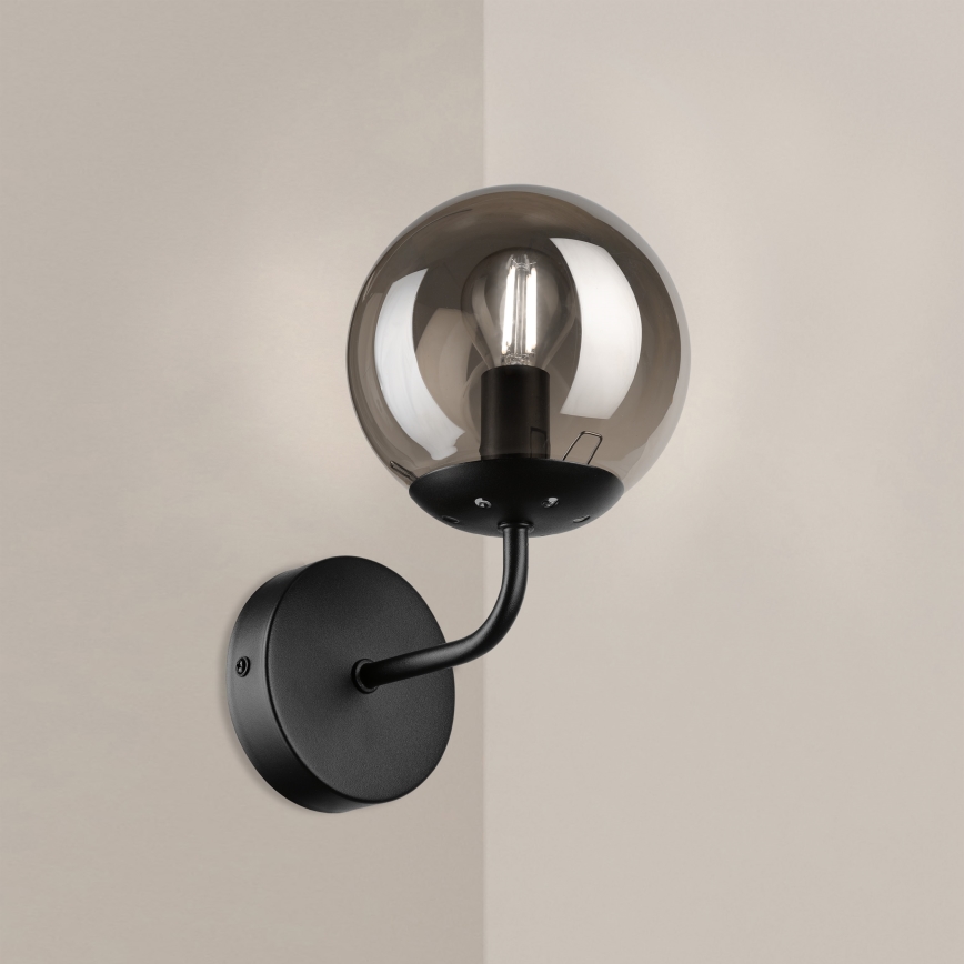 Brilagi - Lampada da parete MALIVA 1xE14/15W/230V nero/fumé