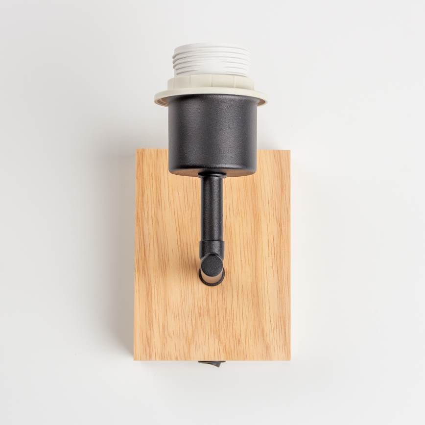 Brilagi - Lampada da parete NUBILA WOOD 1xE27/25W/230V rovere/nero/giallo