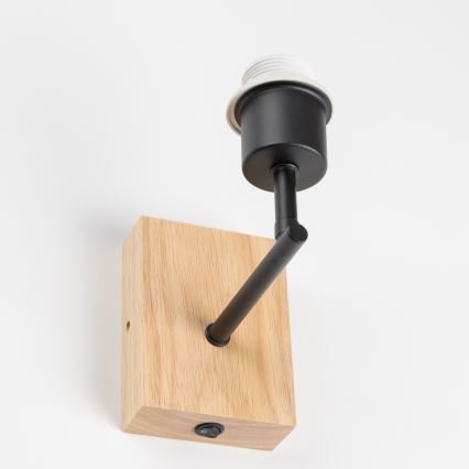 Brilagi - Lampada da parete NUBILA WOOD 1xE27/25W/230V rovere/nero/giallo