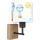 Brilagi - Lampada da parete per bambini BOBO WOOD 1xE27/25W/230V rovere/nera/bianca/animaletti