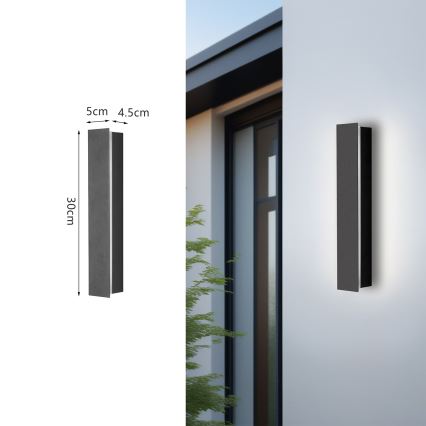 Brilagi - Lampada da parete LED per esterni LINEAR LED/8W/230V 3000K IP65 30 cm antracite