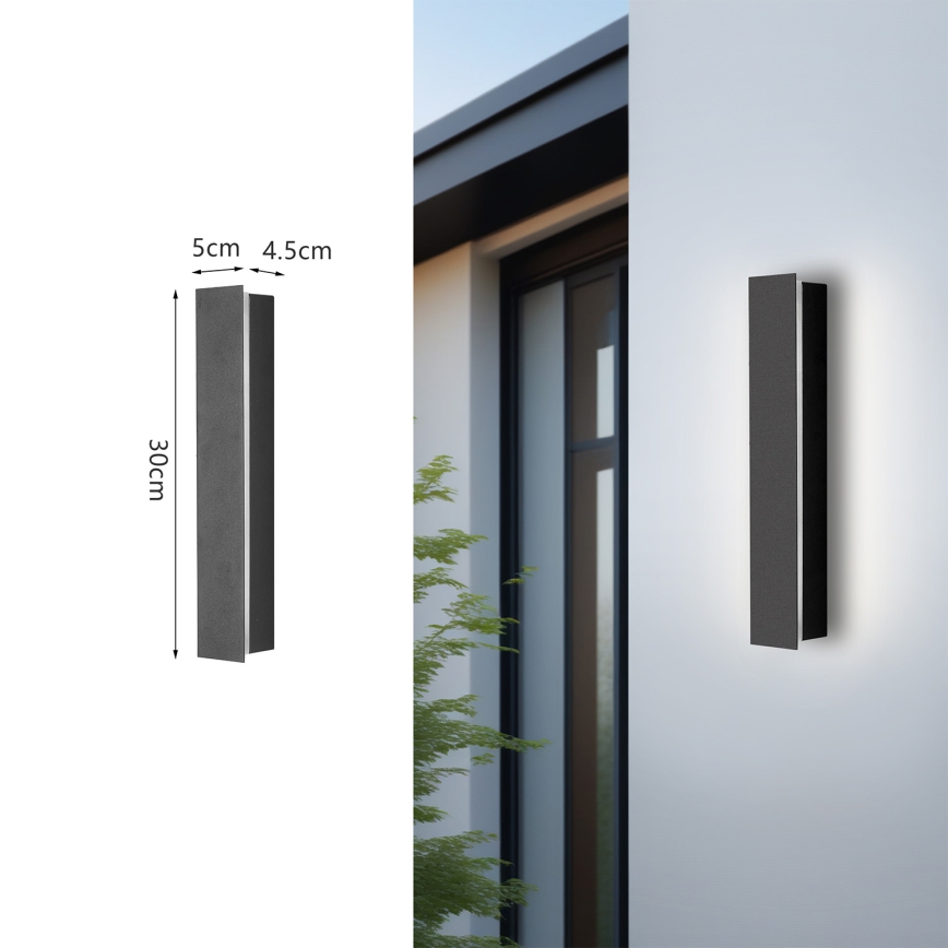 Brilagi - Lampada da parete LED per esterni LINEAR LED/8W/230V 3000K IP65 30 cm antracite