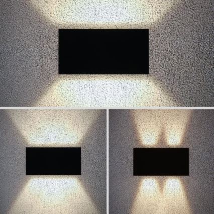 Brilagi - Lampada da parete per esterni DOUBLE CUBE LED, 12W/230V, nera, IP65