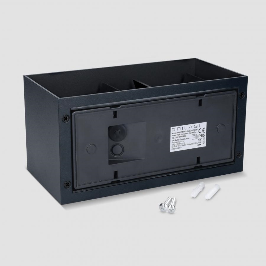 Brilagi - Lampada da parete per esterni DOUBLE CUBE LED, 12W/230V, nera, IP65