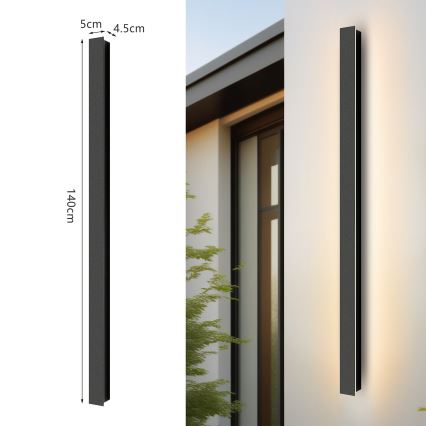 Brilagi - Applique LED da esterno LINEAR LED/32W/230V 3000K IP65 140 cm nero