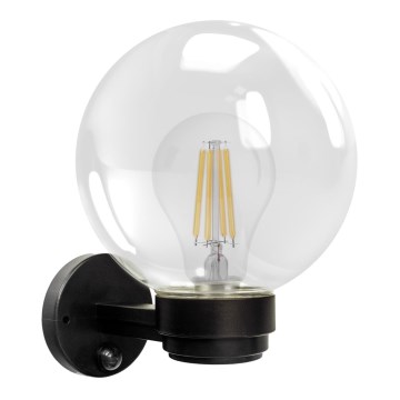 Brilagi - Lampada da parete per esterno con sensore di movimento HARBOR 1xE27/40W/230V IP33 nero/trasparente