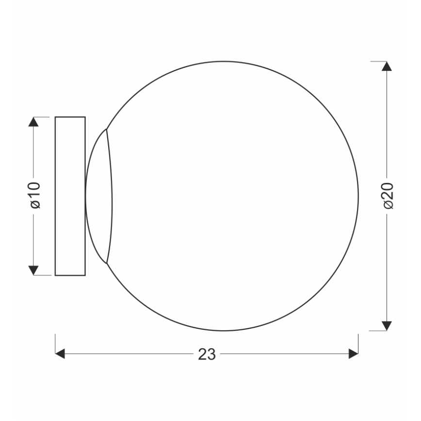 BRILAGI - Lampada da parete POLOS 1xE27/40W/230V Ø 20 cm nera