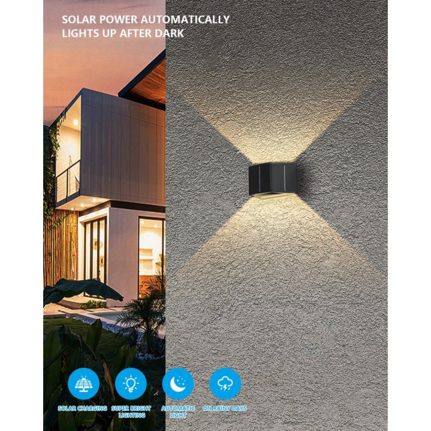 Brilagi - Lampada da parete solare a LED con sensore SOLAR CUBE LED/2W/3,2V IP54