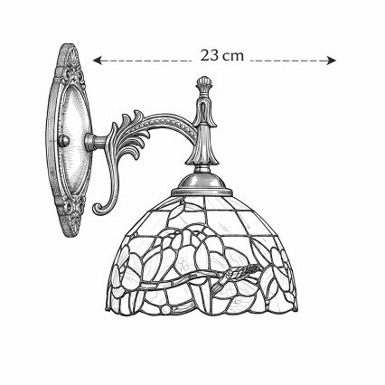 Brilagi - lampada da parete Tiffany in vetro colorato JUNGLE 1xE14/40W/230V