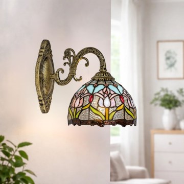 Brilagi - Lampada da parete Tiffany in vetro colorato LORAS 1xE27/40W/230V