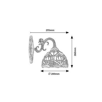 Brilagi - Lampada da parete Tiffany in vetro colorato LORAS 1xE27/40W/230V