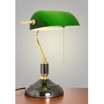 Brilagi - Lampada da scrivania BANK OFFICE 1xE27/60W/230V nero/oro/verde
