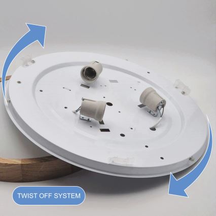 Brilagi - Lampada da soffitto a LED CARVALHO SLIM 3xE27/15W/230V, rovere, Ø 47 cm