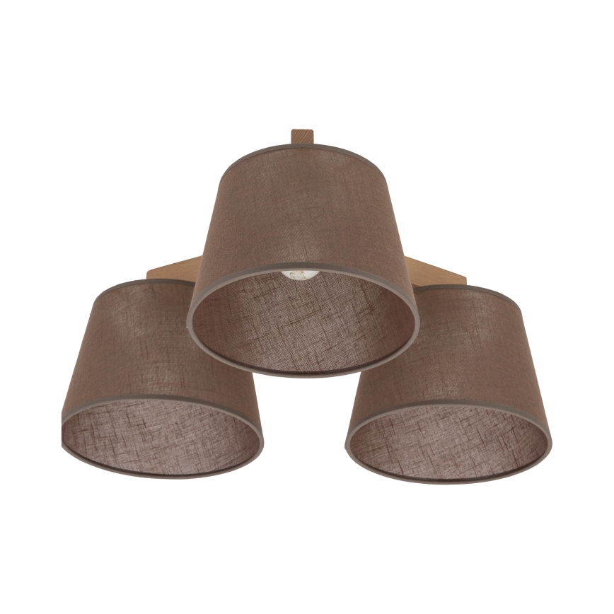 Brilagi - Lampada da soffitto a plafone LATTE SABIA 3xE27/15W/230V pino/marrone