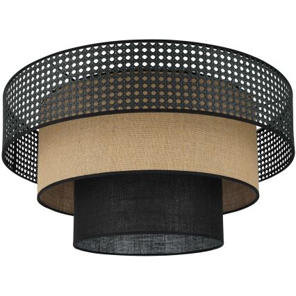 Brilagi - Lampada da soffitto DAKOTA LUNETA 1xE27/15W/230V diam. 45 cm nero/rattan