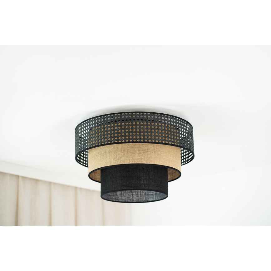 Brilagi - Lampada da soffitto DAKOTA LUNETA 1xE27/15W/230V diam. 45 cm nero/rattan