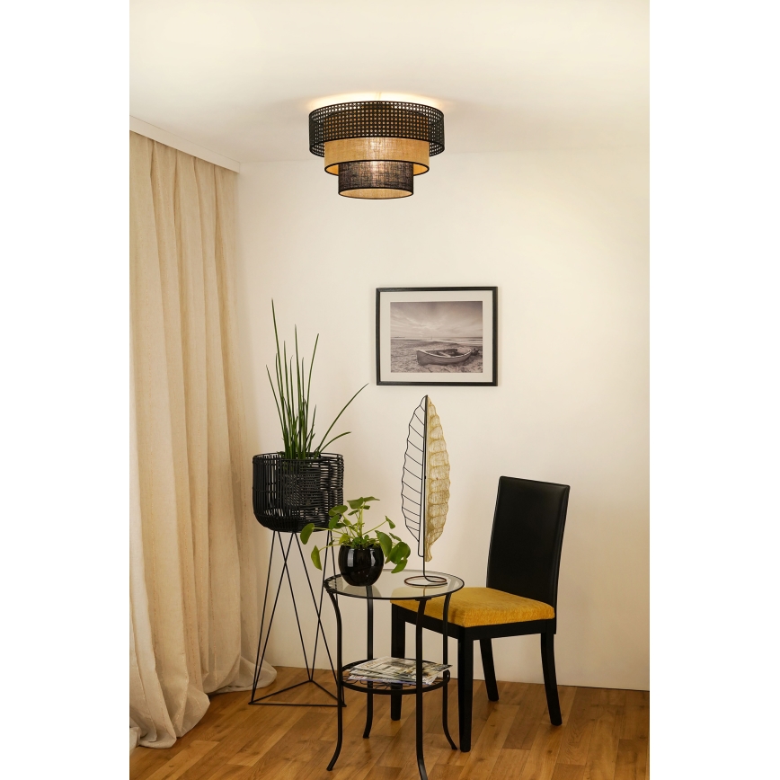 Brilagi - Lampada da soffitto DAKOTA LUNETA 1xE27/15W/230V diam. 45 cm nero/rattan