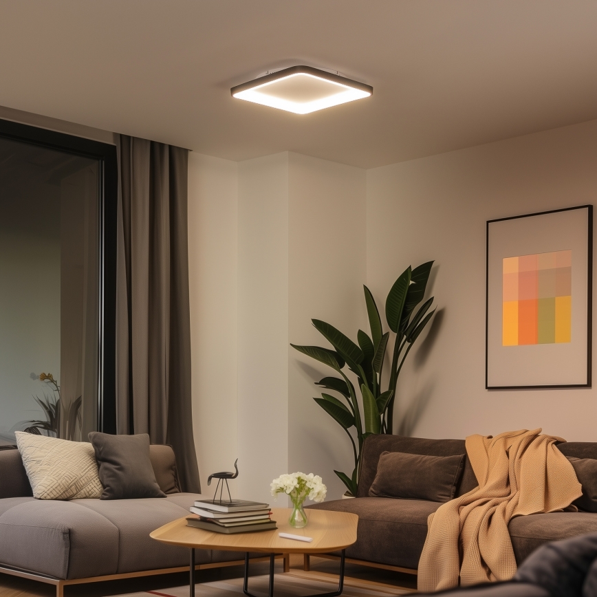 Brilagi - Plafoniera LED dimmerabile FALCON SLIM LED/50W/230V 3000–6500K 50x50 cm nera + telecomando