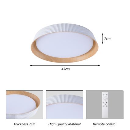 Brilagi - Plafoniera LED dimmerabile ORINO LED/54W/230V 3000-6000K bianco Ø 43 cm + telecomando