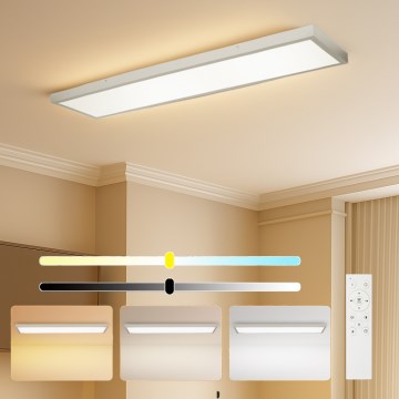 Brilagi - Lampada da soffitto dimmerabile a LED per bagno FRAME SMART LED/50W/230V 120x30 cm 3000-6000K IP44 argento + telecomando