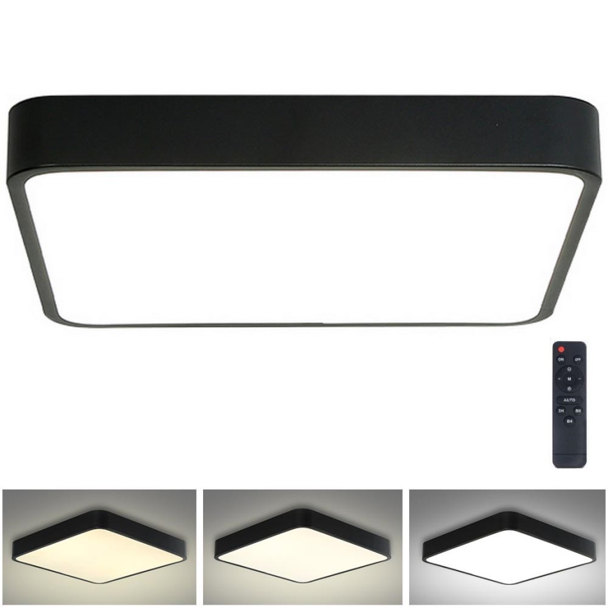 Brilagi - Lampada da soffitto dimmerabile a LED POOL SQUARE LED/48W/230V 3000-6000K 50x50 cm nero + telecomando