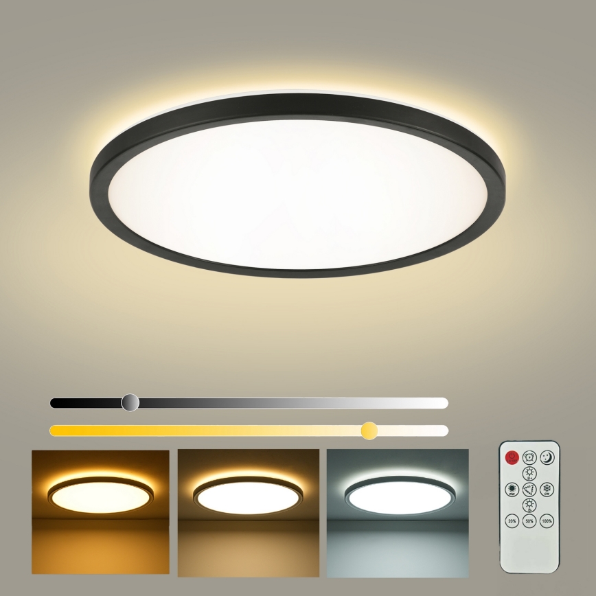 Brilagi - Lampada da soffitto dimmerabile LED ULTRA SLIM LED/24W/230V 2700-6500K diam. 42 cm nero + telecomando