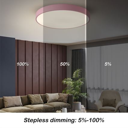 Brilagi - Plafoniera LED dimmerabile POOL LED/60W/230V 3000-6000K Ø 60 cm rosa + telecomando