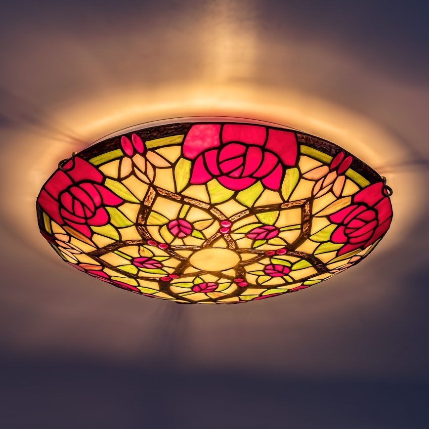 Brilagi - Lampada da soffitto in stile Tiffany GARLAN 2xE27/60W/230V