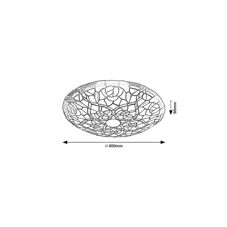 Brilagi - Lampada da soffitto in stile Tiffany GARLAN 2xE27/60W/230V