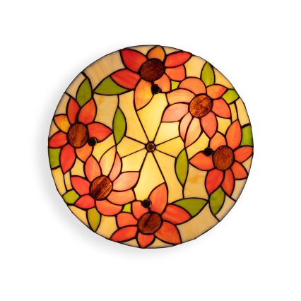 Brilagi - Lampada da soffitto in stile Tiffany SUNFLOWER, in vetro colorato, 3xE27/60W/230V, Ø 40 cm