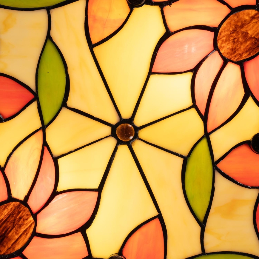 Brilagi - Lampada da soffitto in stile Tiffany SUNFLOWER, in vetro colorato, 3xE27/60W/230V, Ø 40 cm