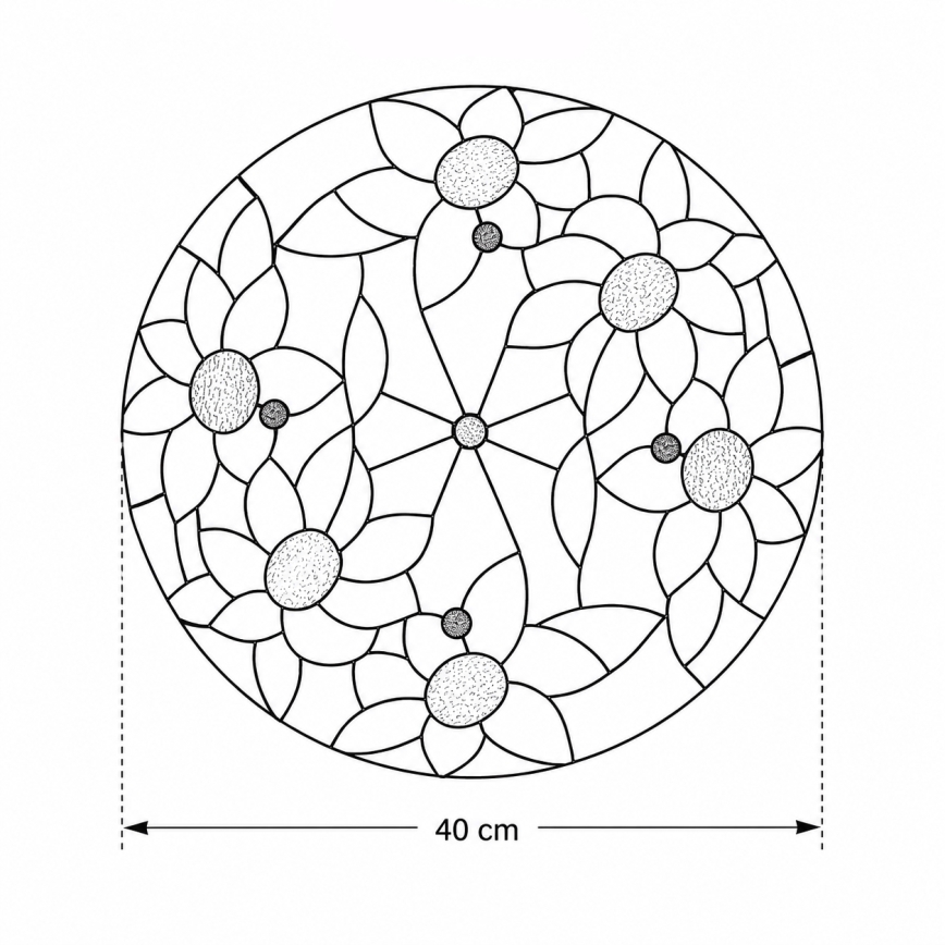 Brilagi - Lampada da soffitto in stile Tiffany SUNFLOWER, in vetro colorato, 3xE27/60W/230V, Ø 40 cm