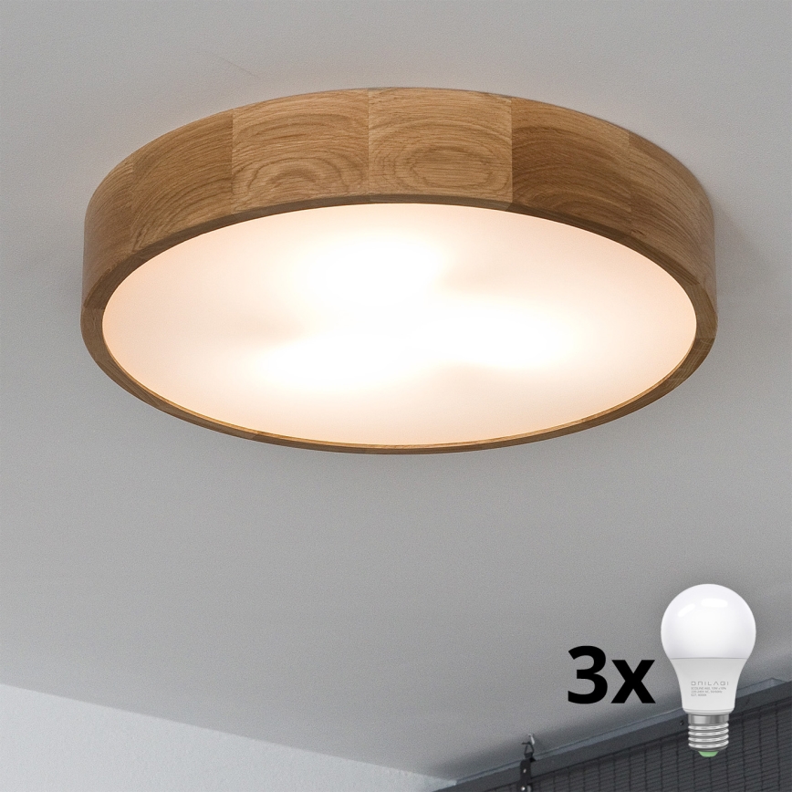 Brilagi - Lampada da soffitto LED CARVALHO 3xE27/60W/230V rovere diam. 47,5 cm