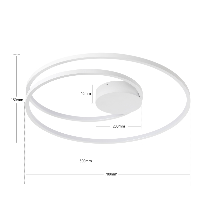 Brilagi - Plafoniera dimmerabile a LED TWISTER LED/75W/230V 3000-6000K diam. 70 cm bianco + telecomando